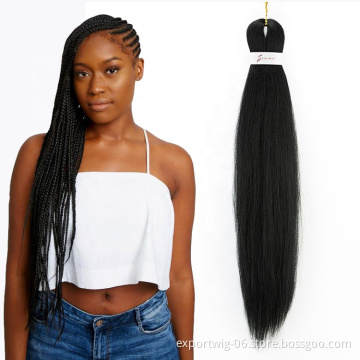 Wholesale Hotsales 26 Inch Good Quality single color and 2 tone 3 tone Color Synthetic Pre stretched Braiding Hair For Women